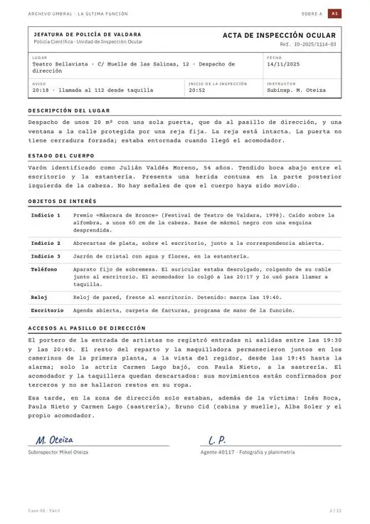 Acta de inspección ocular