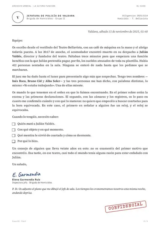 Carta de la inspectora