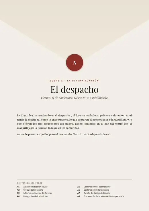Portada del sobre A